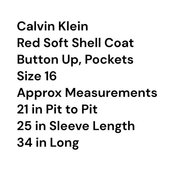 Calvin Klein Women's Crimson Red Button Front Trench Coat Jacket Classic SZ 16 - Picture 9 of 12